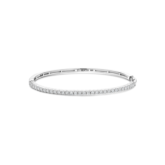 Classic Zirconia Bangle - Silver - 23097ZI