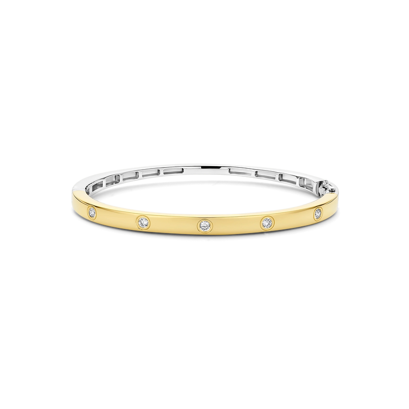 Classic Zirconia Bangle - Gold - 23089ZY