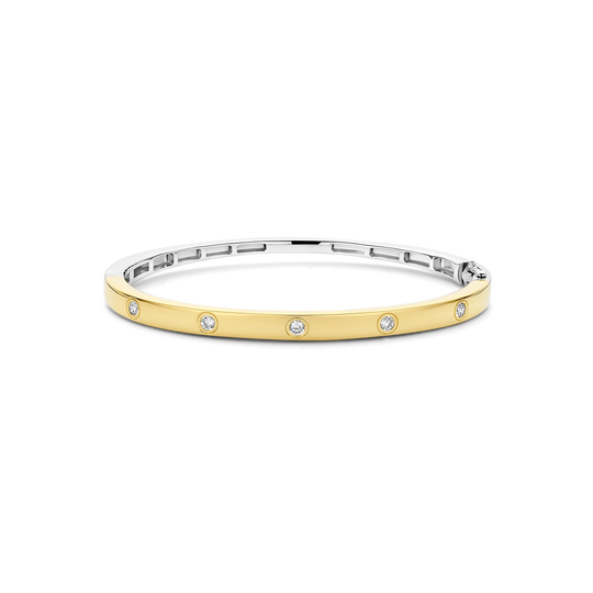 Classic Zirconia Bangle - Gold - 23089ZY