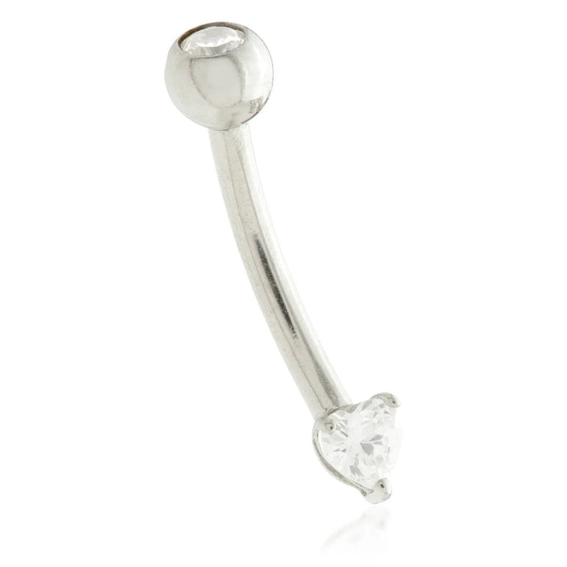 Heart Rook Bar Earring - White Gold - TLRKBAR3-14K-W-1.2
