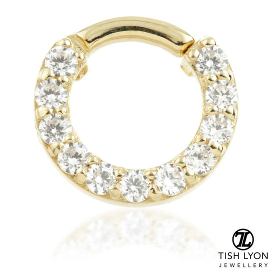 Pavé Gems Daith Ring - Gold -TLSEP3-14K-Y-1.2-8