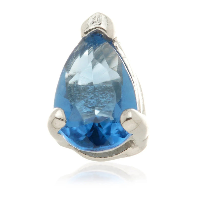 Internal Teardrop Sapphire Gem Attachment - 14ct White Gold - TLQ138-W-SA