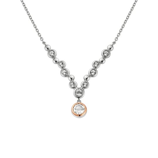 Celebration Drop Topaz Necklace - Silver/Rose - 3SCEL970