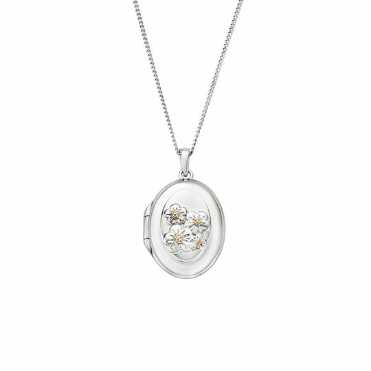 Nature's Wonder Forget-Me-Not Locket - Silver - 3SFMN907