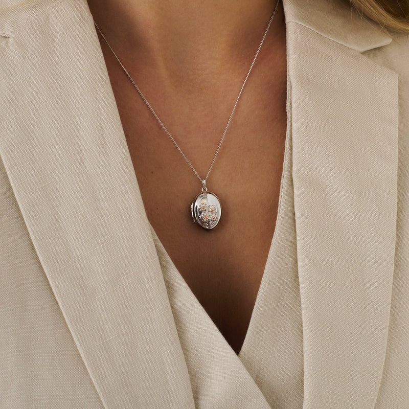 Nature's Wonder Forget-Me-Not Locket - Silver - 3SFMN907