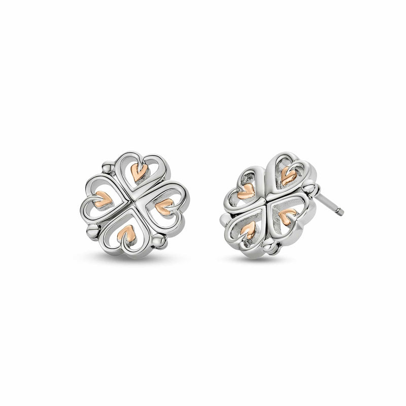 Tree of Life Heart Drop-Stud Earrings - Silver - 3SHEA884