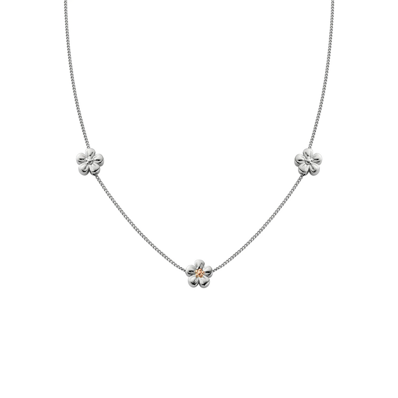Nature's Wonder Forget-Me-Not Adjustable Necklace - Silver - 3SNWO960