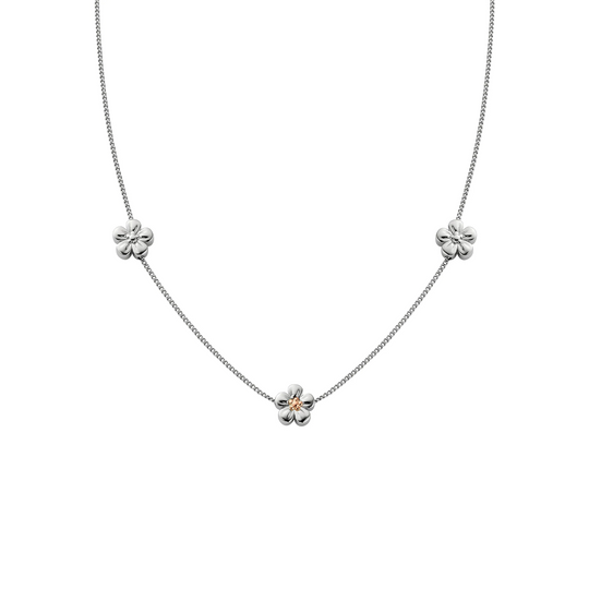 Nature's Wonder Forget-Me-Not Adjustable Necklace - Silver - 3SNWO960