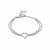 Past Present Future Heart Double-Chain Bracelet - Silver - 3SPPF0645