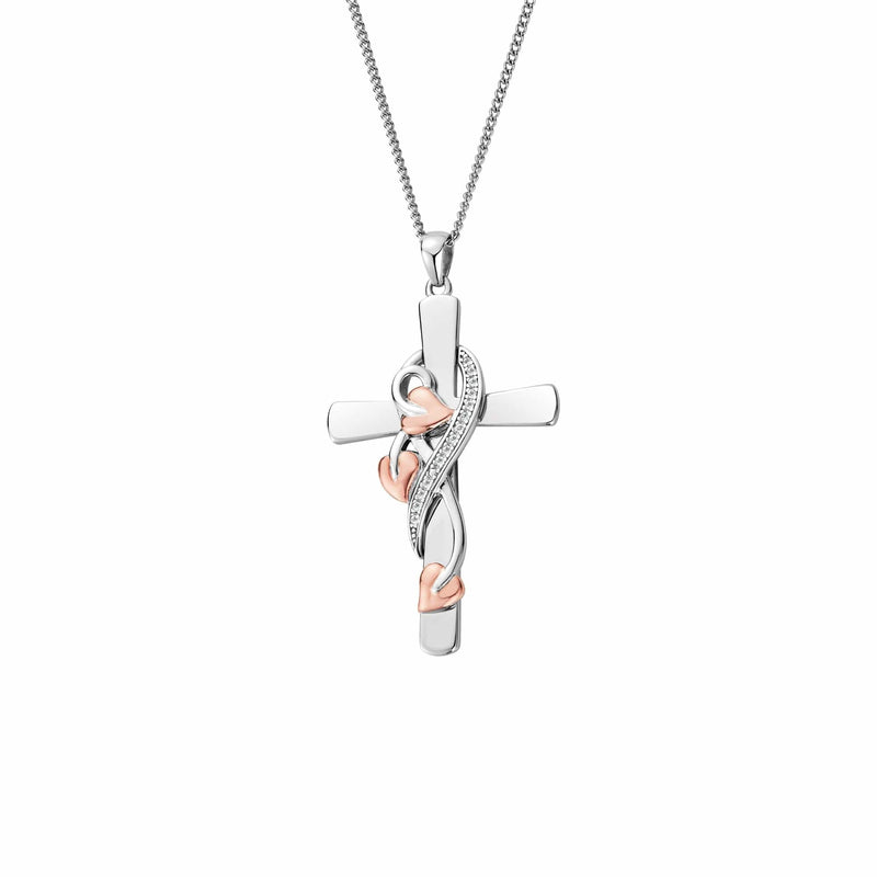 Tree of Life Vine Cross Pendant - Silver - 3STOLCDCP