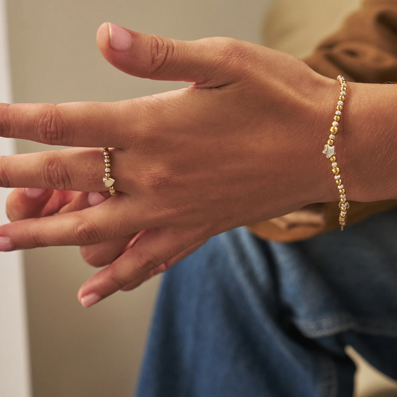 Inset Star Bracelet - Gold/Silver - GMBSTAR