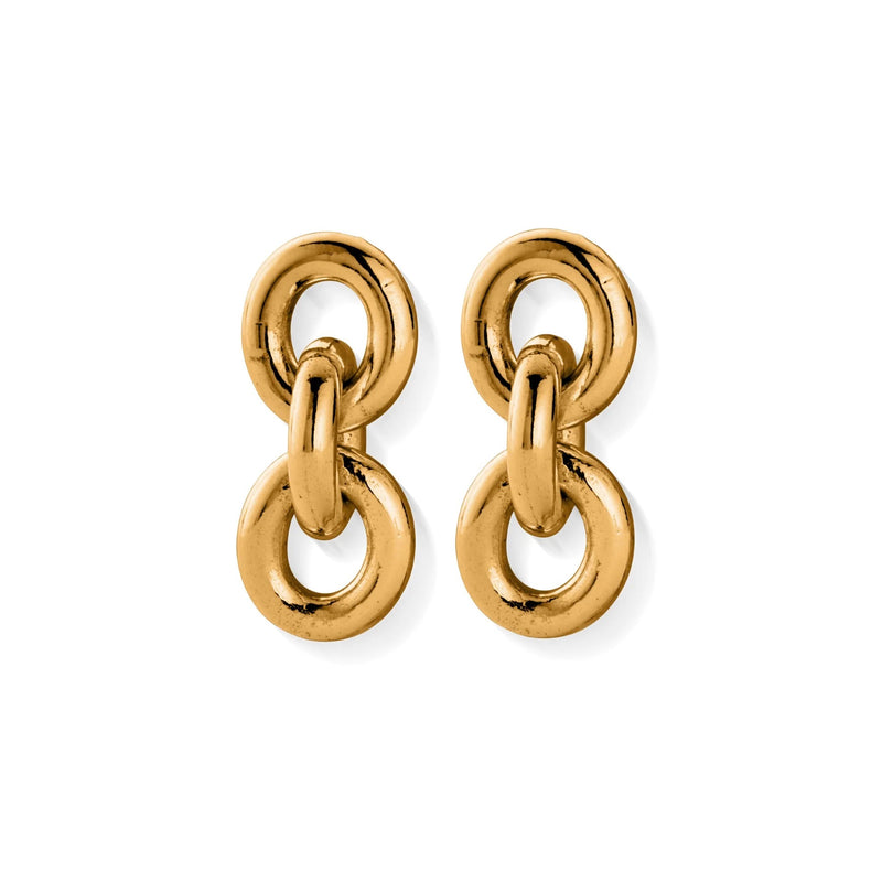 Anchor Chain 3 Link Earrings - Gold - CC-G-ER-7-S1