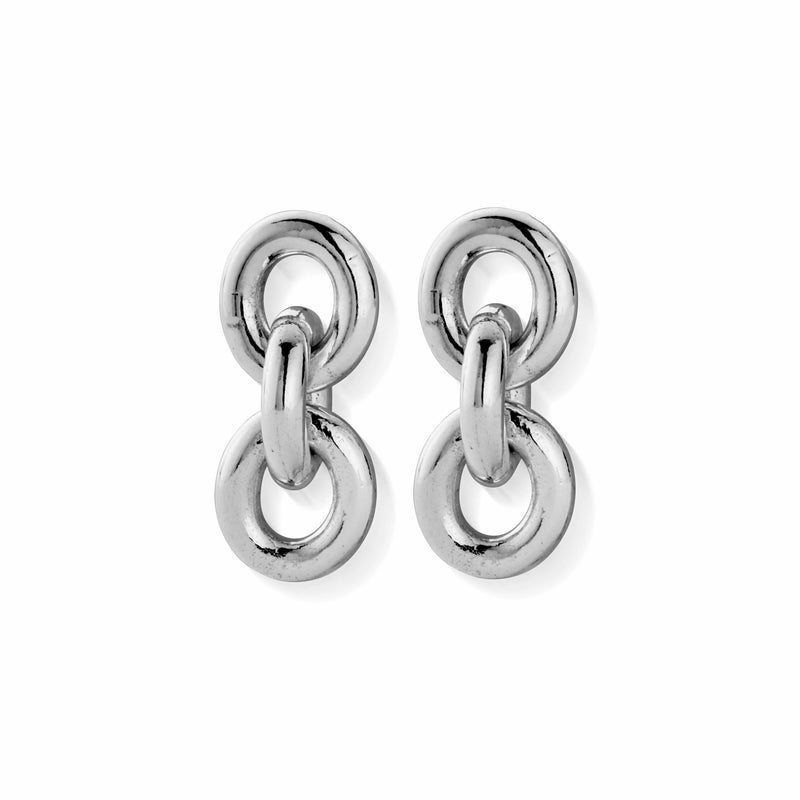 Anchor Chain 3 Link Earrings - Silver - CC-S-ER-7-S1