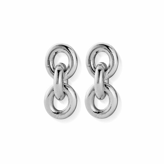 Anchor Chain 3 Link Earrings - Silver - CC-S-ER-7-S1