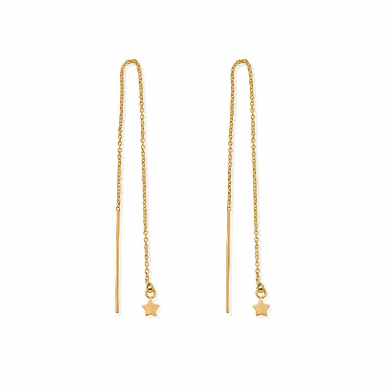 Dream Achiever Pull Through Earrings - Gold - GEDR2569