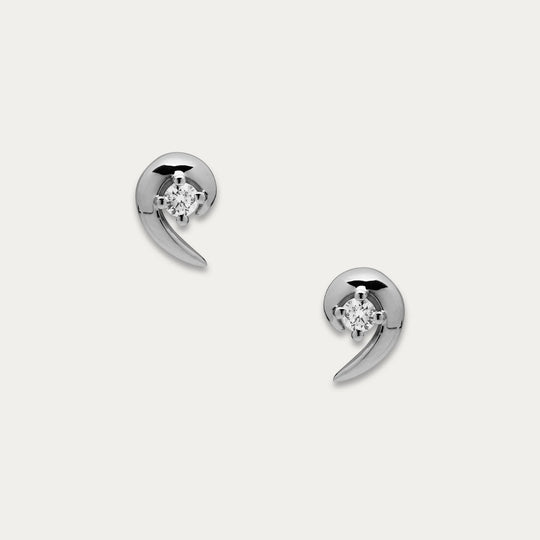 Talon Diamond Stud Earrings - Silver - HT044.SSWHEOS