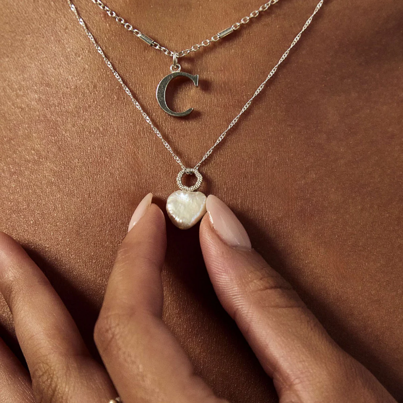 Tiny Twisted Rope Chain Lucky Pearl Necklace - Silver - SNTRCHP