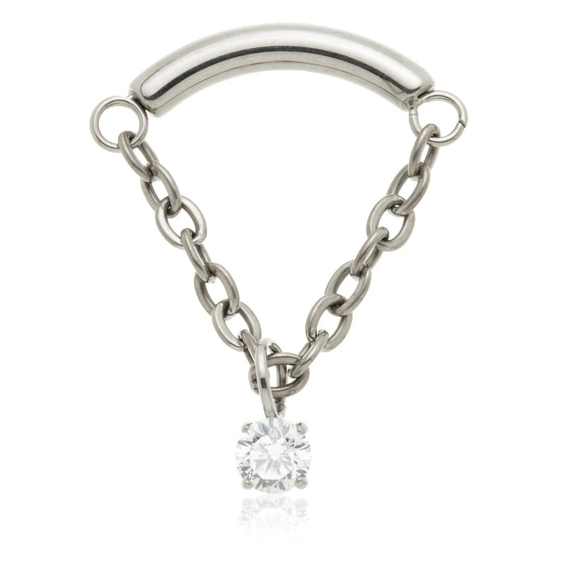 Internal Hanging Chain CZ Attachment - Titanium - QCHAIN29