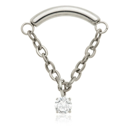 Internal Hanging Chain CZ Attachment - Titanium - QCHAIN29