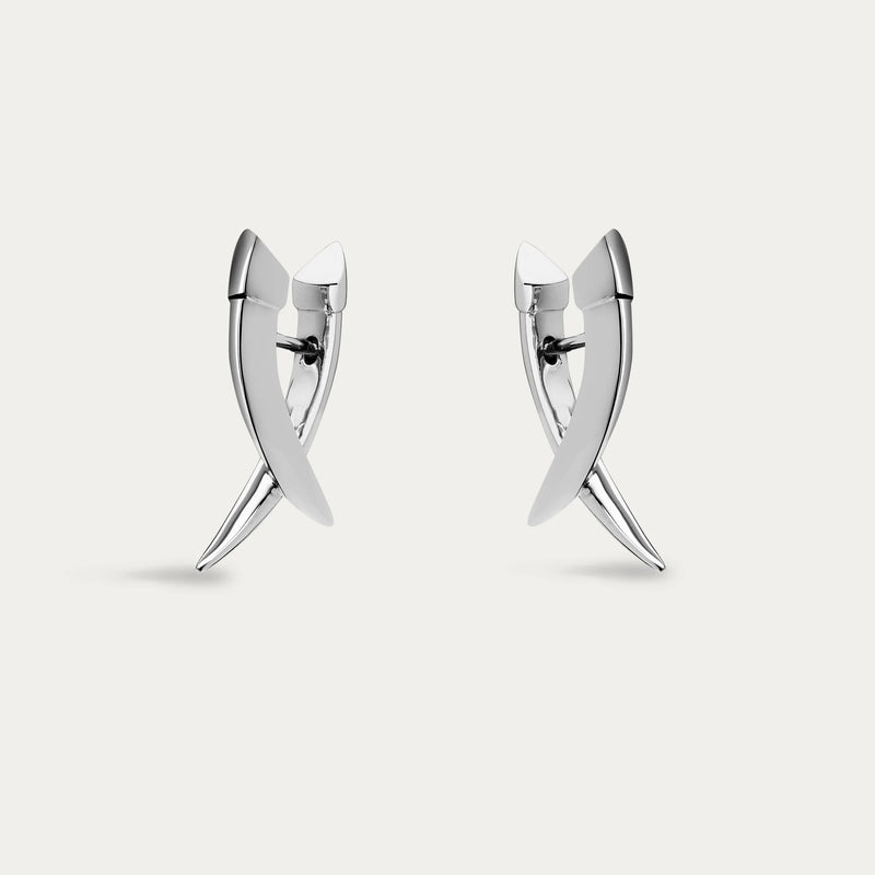 Sabre Mini Crossover Earrings - Silver - SA096.SSNAEOS