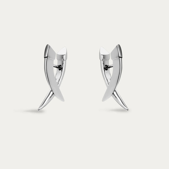 Sabre Mini Crossover Earrings - Silver - SA096.SSNAEOS