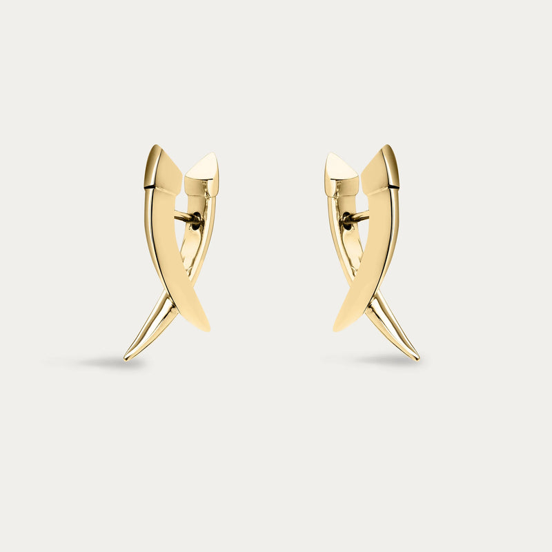 Sabre Mini Crossover Earrings - Gold - SA096.YVNAEOS