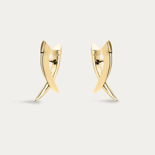 Sabre Mini Crossover Earrings - Gold - SA096.YVNAEOS