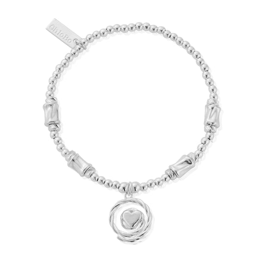 Cute Charm Chunky Twist Spiral Of Love Bracelet - Silver - SBCCCT3284