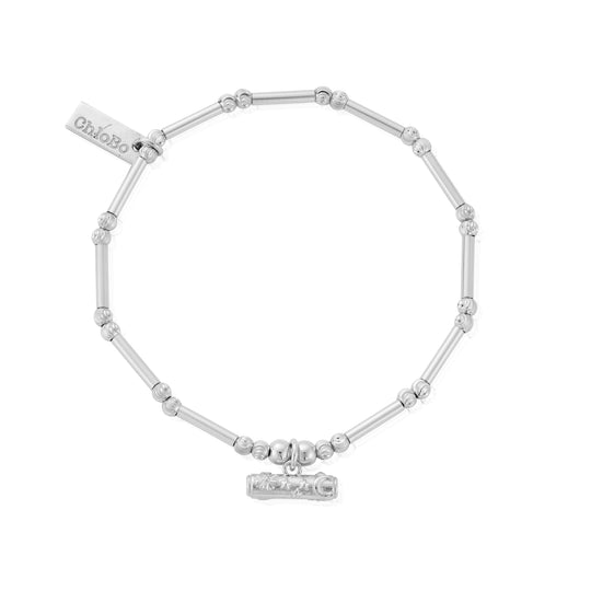 Dainty Moon Cut Sparkle T-Bar Bracelet - Silver - SBMCTN3554