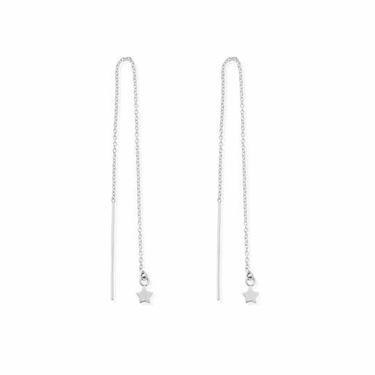 Dream Achiever Pull Through Earrings - Silver - SEDR2533