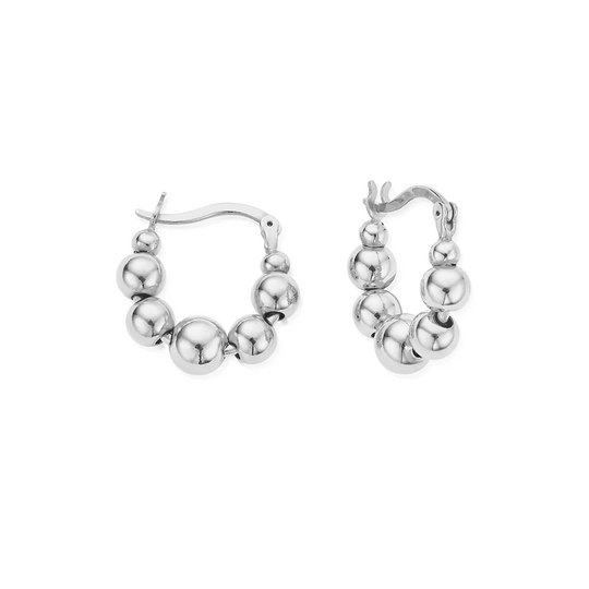 Inner Aura Hoop Earrings - Silver - SEH3600