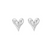 Sunlit Heart Stud Earrings - Silver - SEST3596