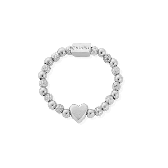 Inset Heart Ring, Medium - Silver - SR2HEART