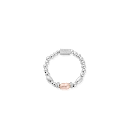 Mini Sparkle Pink Pearl Ring - Silver - SR2SPP
