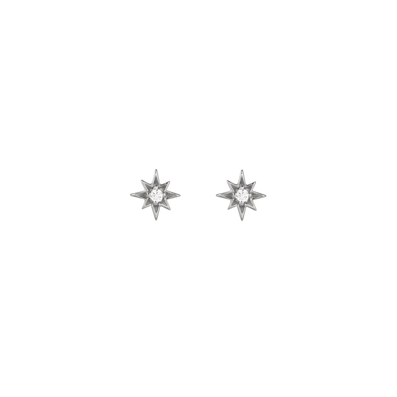 Ziggy Mini North Star Stud Earrings - Silver - AS22SGE33