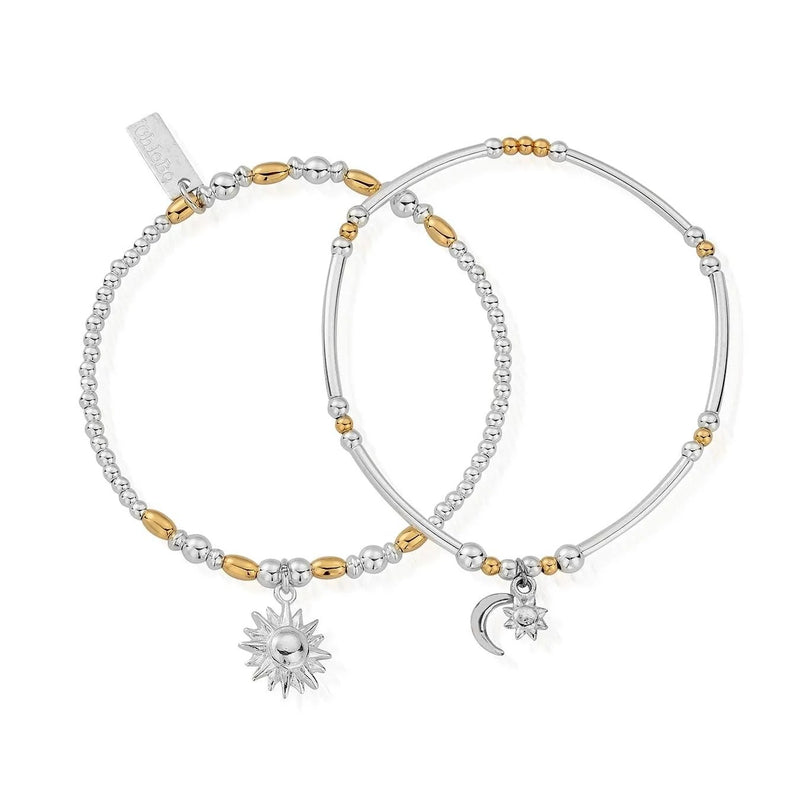 Mixed Metal Dusk To Dawn Set of 2 Bracelets - Gold/Silver - GMBSET578582