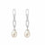 Mini Link Pearl Drop Earrings - Silver - CC-S-ER-8-S1