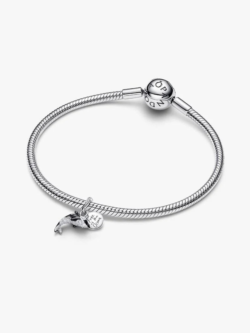 Orca Dangle Charm - Sterling Silver