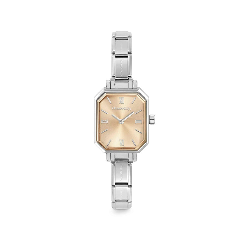 Paris Rectangular Ladies Watch, Sunray Gold - Silver - 076037/038