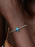 Turquoise Murano Glass & Glitter Charm - Sterling Silver