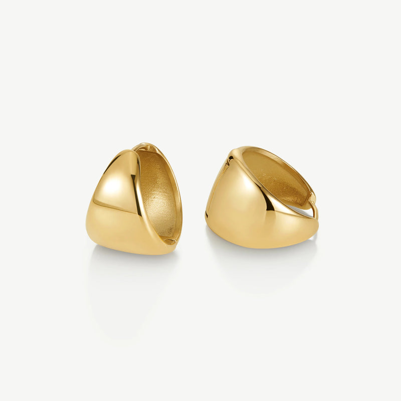 Bold Tapered Hoop Earrings - Gold - SDE-03