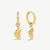 Bubble Heart Huggie Hoop Earrings - Gold - NAE-18