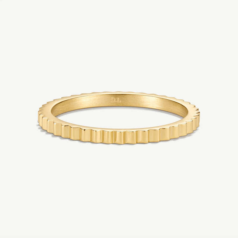 Slim Mini Pleat Ring - Gold - SKR-013