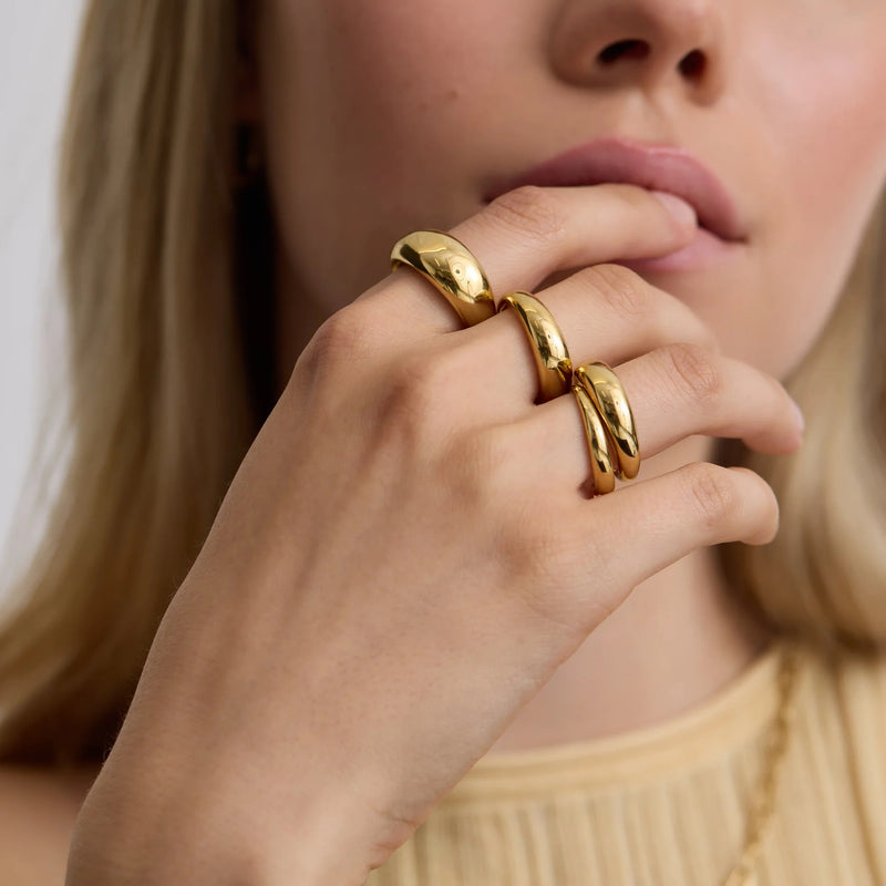 Chunky Dome Ring - Gold - YBR-003