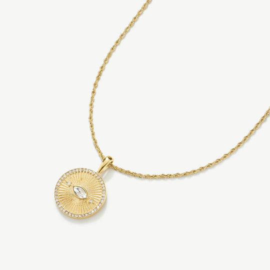 Evil Eye Talisman Necklace - Gold - SKN-71