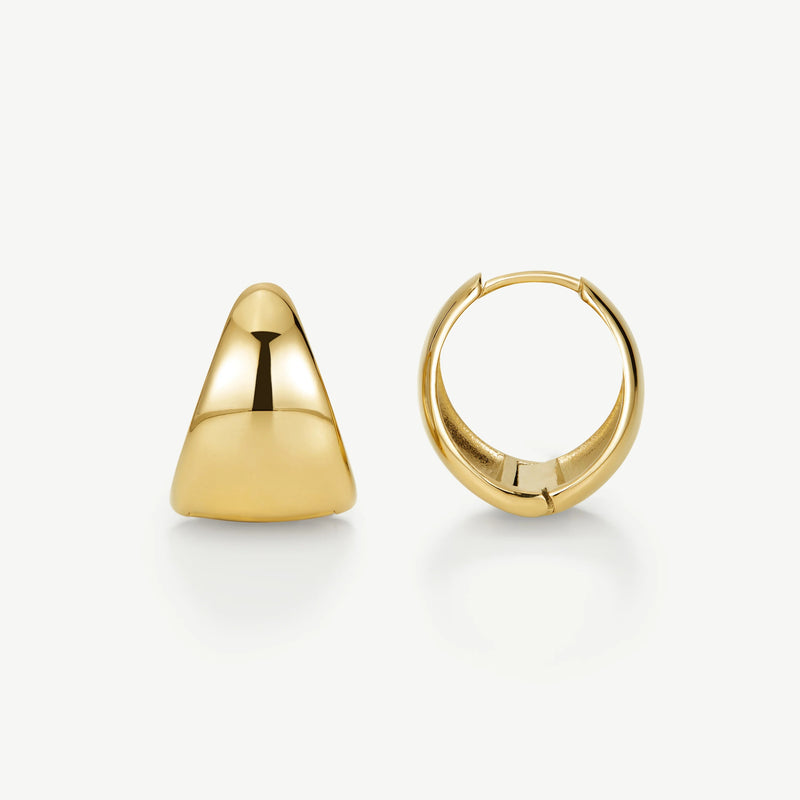 Bold Tapered Hoop Earrings - Gold - SDE-03