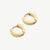 Mini Pleat Huggie Hoop Earrings - Gold - SKE-033