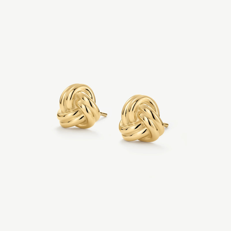 Knot Stud Earrings - Gold - YBE-14