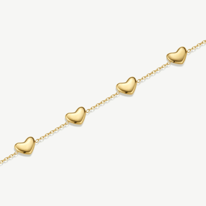 Bubble Heart Multi Bracelet - Gold - NAB-12