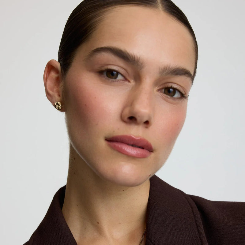 Knot Stud Earrings - Gold - YBE-14